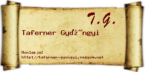 Taferner Gyöngyi névjegykártya